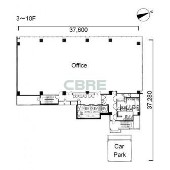 3階〜10階 平面図