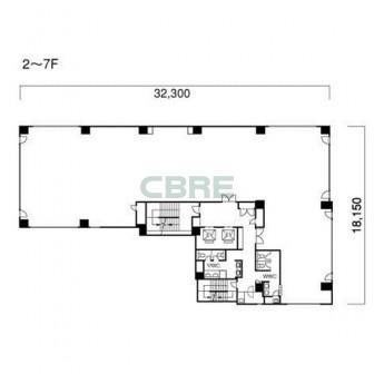 2階〜7階 平面図