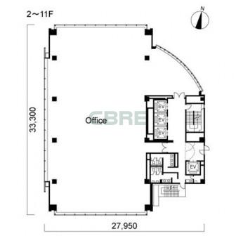 2階〜11階 平面図