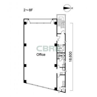 2階〜8階 平面図