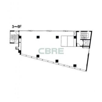 3階〜6階 平面図