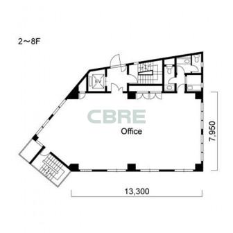 2階〜8階 平面図