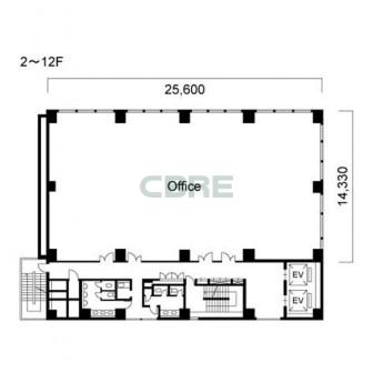 2階〜12階 平面図