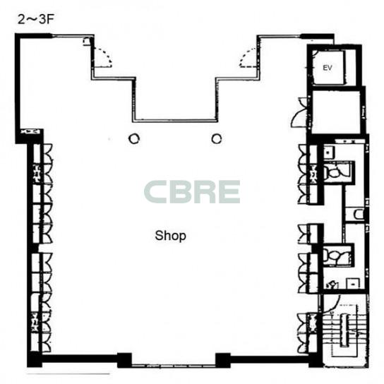 2階〜3階 平面図