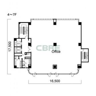 4階〜7階 平面図