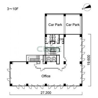 3階〜10階 平面図