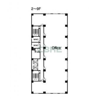 2階〜9階 平面図
