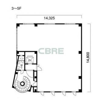3階〜5階 平面図