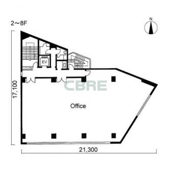 2階〜8階 平面図