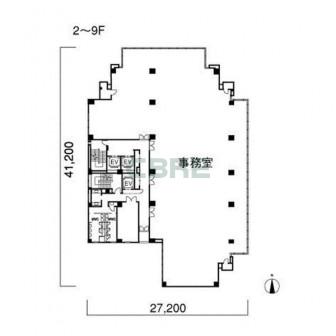 2階〜9階 平面図
