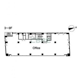 3階〜9階 平面図