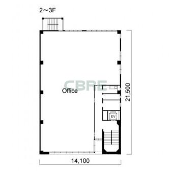2階〜3階 平面図