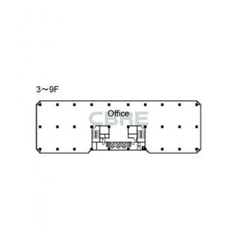 3階〜9階 平面図