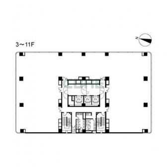 3階〜11階 平面図