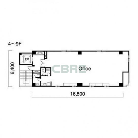 4階〜9階 平面図
