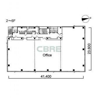2階〜6階 平面図