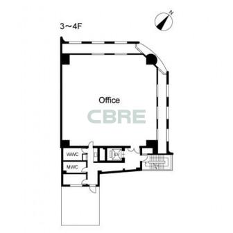 3階〜4階 平面図