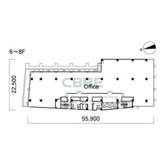 6階〜8階 平面図
