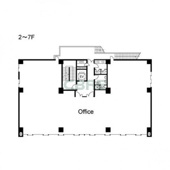 2階〜7階 平面図