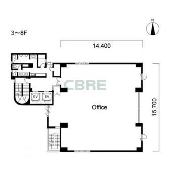3階〜8階 平面図