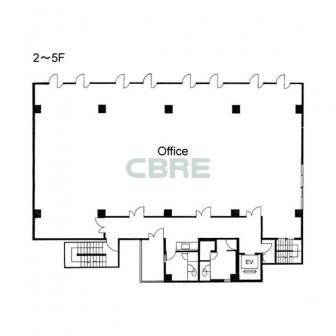 2階〜5階 平面図