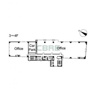 3階〜4階 平面図