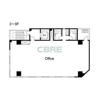 2階〜9階 平面図