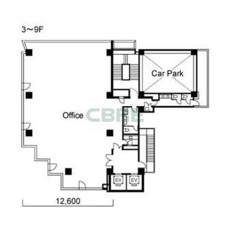 3階〜9階 平面図