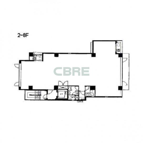 2階〜8階 平面図
