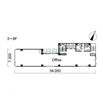 3階〜8階 平面図
