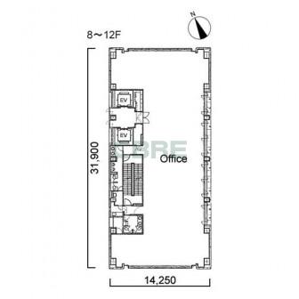 8階〜12階 平面図