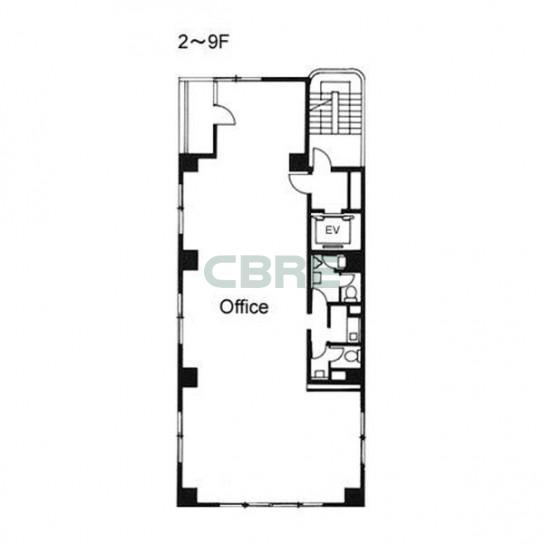 2階〜9階 平面図