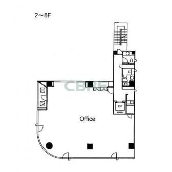 2階〜8階 平面図