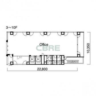 3階〜10階 平面図