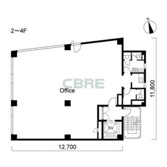 2階〜4階 平面図