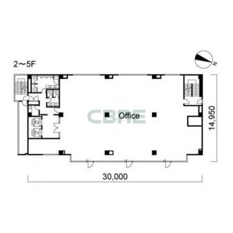 2階〜5階 平面図