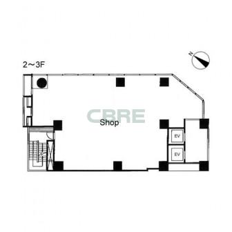 2階〜3階 平面図
