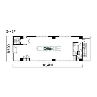 3階〜8階 平面図