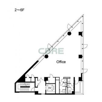 2階〜6階 平面図