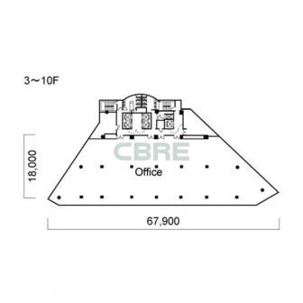 3階〜10階 平面図