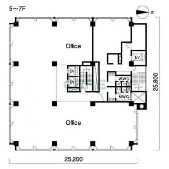 5階〜7階 平面図