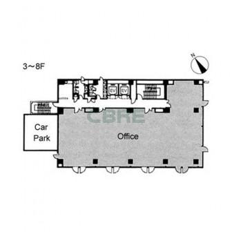 3階〜8階 平面図