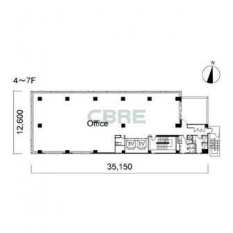 4階〜7階 平面図