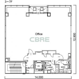 3階〜7階 平面図