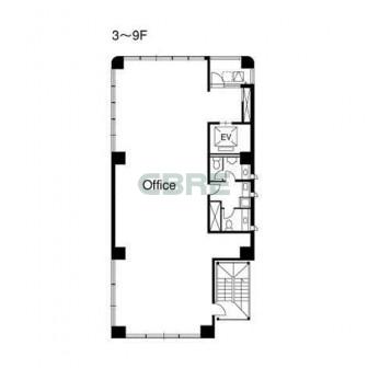 3階〜9階 平面図
