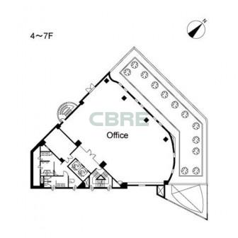 4階〜7階 平面図