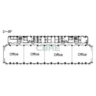 2階〜8階 平面図