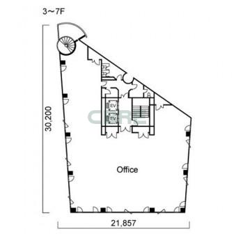 3階〜7階 平面図
