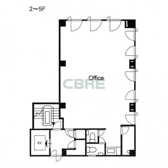 2階〜5階 平面図