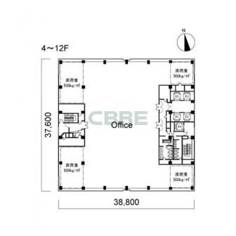 4階〜12階 平面図